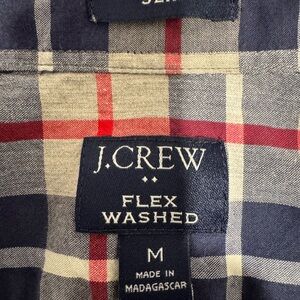 J. Crew Men's Casual Plaid Shirt - Navy and Red